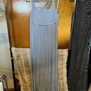 Calvin Klein Maxi 14 white blue strip criss cross back